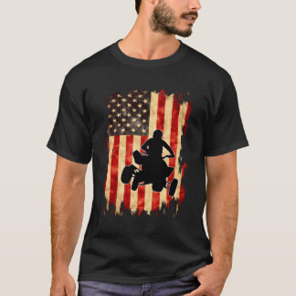 Vintage amerikanische Flagge Quad Bike Vier-Rad-Mo T-Shirt