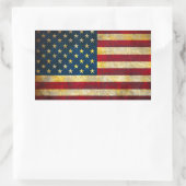 Vintage amerikanische Flagge Rechteckiger Aufkleber (Tasche)