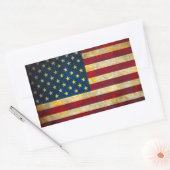 Vintage amerikanische Flagge Rechteckiger Aufkleber (Umschlag)