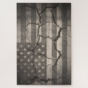 Vintage amerikanische Flagge rissig Puzzle