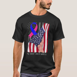 Vintage amerikanische Flagge Rosa beim männlichen  T-Shirt