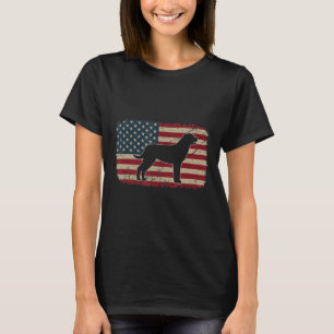 Vintage amerikanische Flagge Rottweiler Hund Lover T-Shirt