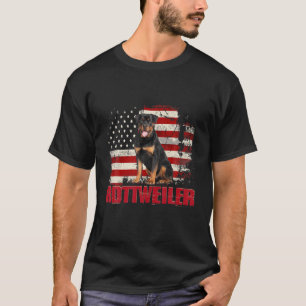 Vintage amerikanische Flagge Rottweiler Hund Lover T-Shirt