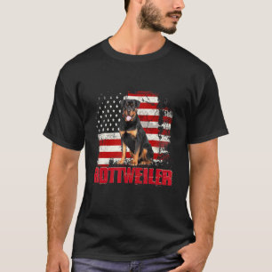 Vintage amerikanische Flagge Rottweiler Hund T-Shirt