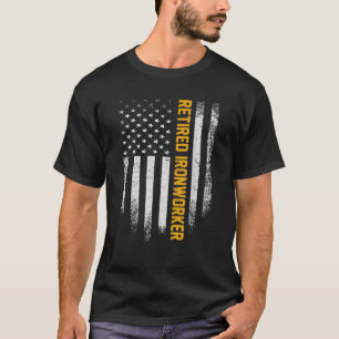 Vintage amerikanische Flagge Ruheständler Eisenarb T-Shirt