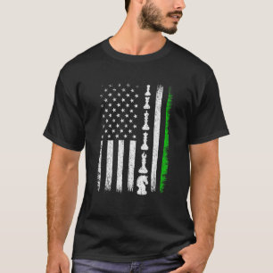 Vintage amerikanische Flagge Schach St Patricks Da T-Shirt