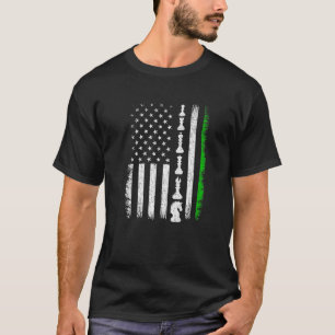 Vintage amerikanische Flagge Schach St Patricks Da T-Shirt