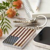 Vintage amerikanische Flagge Schlüsselanhänger (Vorderseite rechts)