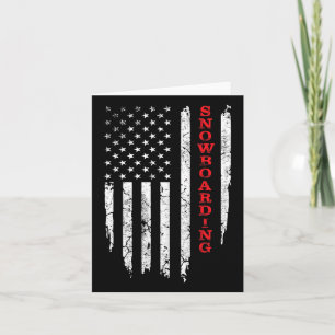 Vintage amerikanische Flagge Snowboarden Cool Snow Karte