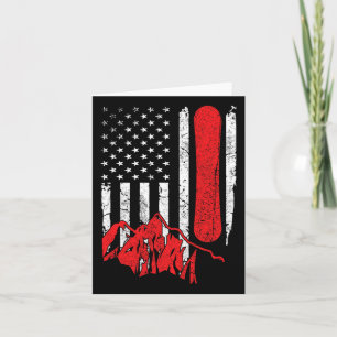 Vintage amerikanische Flagge Snowboarden Cool Snow Karte