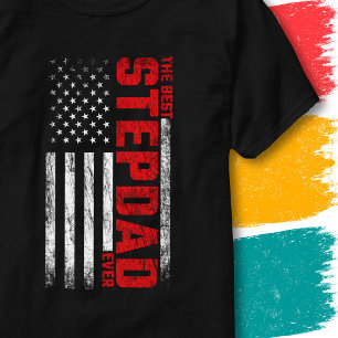 Vintage Amerikanische Flagge Stiefvater Bester Sti T-Shirt