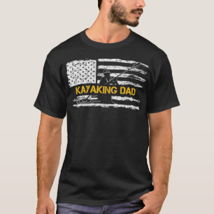 Vintage amerikanische Flagge stolzer Kayaking Vate T-Shirt