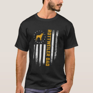 Vintage amerikanische Flagge stolzer Rottweiler-Va T-Shirt