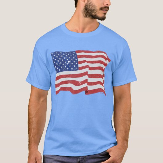 Vintage amerikanische Flagge T-Shirt (Vorderseite)