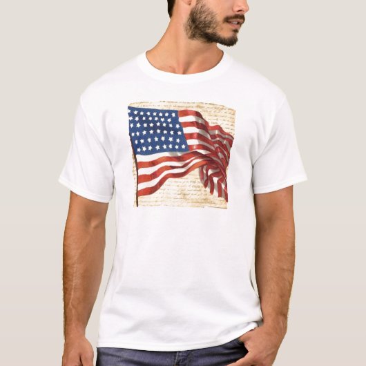 Vintage amerikanische Flagge T-Shirt (Vorderseite)