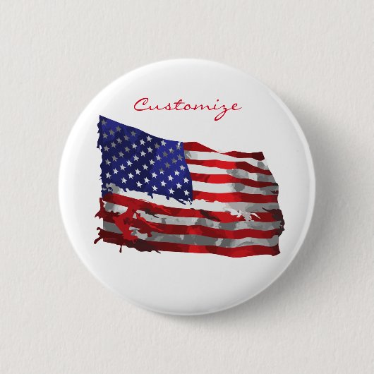 Vintage amerikanische Flagge Thunder_Cove Button (Vorderseite)