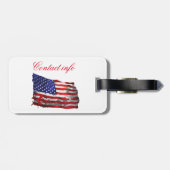 Vintage amerikanische Flagge Thunder_Cove Gepäckanhänger (Rückseite horizontal)