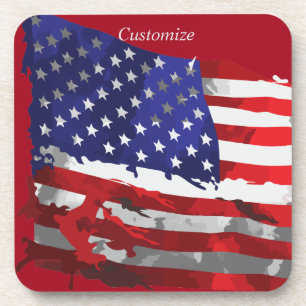Vintage amerikanische Flagge Thunder_Cove Getränkeuntersetzer