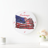 Vintage amerikanische Flagge Thunder_Cove Große Wanduhr (Zuhause)