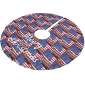 Vintage amerikanische Flagge Thunder_Cove Polyester Weihnachtsbaumdecke (Schrägansicht)