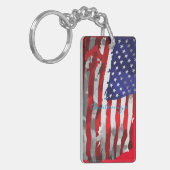 Vintage amerikanische Flagge Thunder_Cove Schlüsselanhänger (Vorderseite links)