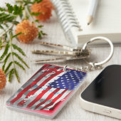 Vintage amerikanische Flagge Thunder_Cove Schlüsselanhänger (Vorderseite rechts)