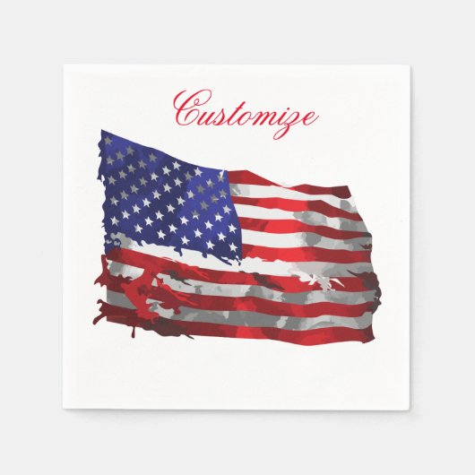 Vintage amerikanische Flagge Thunder_Cove Serviette (Vorderseite)
