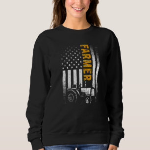 Vintage amerikanische Flagge  Traktor Farmer Ranch Sweatshirt