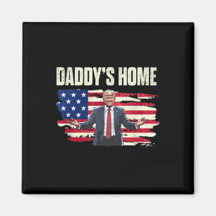 Vintage amerikanische Flagge Trump 2025 Daddys Zuh Magnet