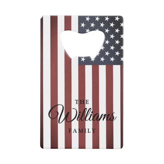 Vintage amerikanische Flagge und benutzerdefiniert Geldbeutel Flaschenöffner (Vorderseite)