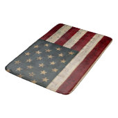 Vintage amerikanische Flagge und Noten Badematte (Schrägansicht)