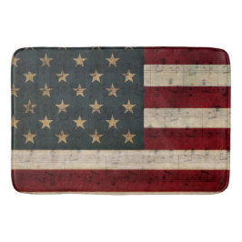Vintage amerikanische Flagge und Noten Badematte