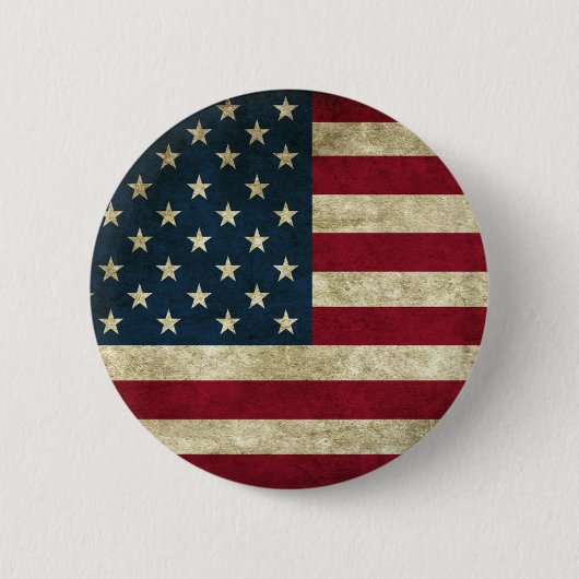Vintage amerikanische Flagge USA Button (Vorderseite)