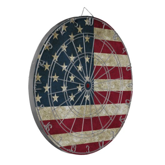 Vintage amerikanische Flagge USA Dartscheibe (Vorderseite Links)