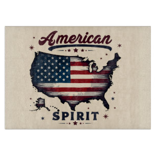 Vintage-Amerikanische-Flagge USA-Karte Distressed  Schneidebrett