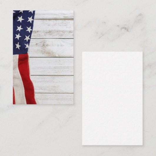 Vintage amerikanische Flagge Visitenkarte (Vorne/Hinten)