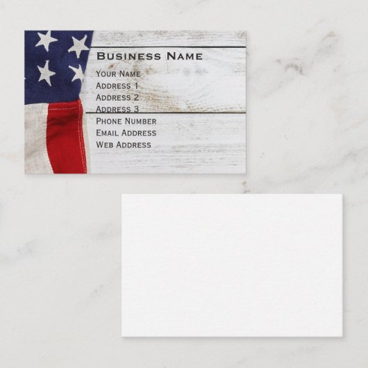Vintage amerikanische Flagge Visitenkarte (Vorne/Hinten)