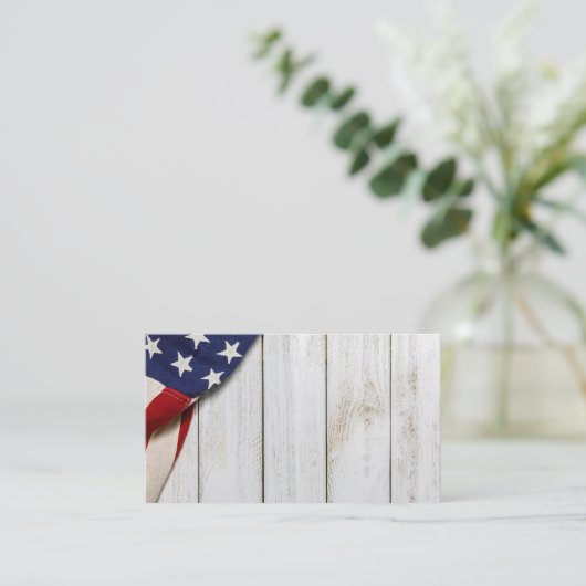 Vintage amerikanische Flagge Visitenkarte (Stehend Vorderseite)