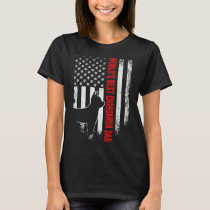 Vintage-Amerikanische-Flagge-Welt-Bester-Chihuahua T-Shirt