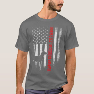 Vintage-Amerikanische Flagge Weltbester Dachshund T-Shirt