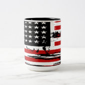 Vintage amerikanische Flagge Zweifarbige Tasse (Mittel)