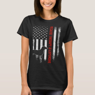 Vintage amerikanische Flaggen-Dackel, weil Therapi T-Shirt