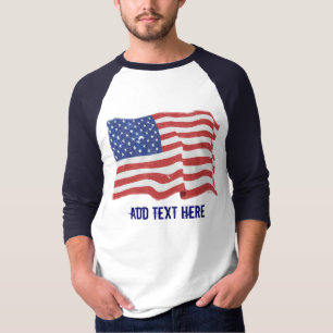 Vintage amerikanische Flaggen-Gewohnheit T-Shirt