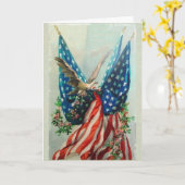 Vintage amerikanische Flaggen Karte (Gelbe Blume)