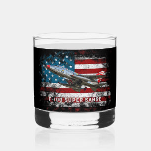 Vintage-amerikanische Flaggen-Luftfahrtkunst Whiskyglas