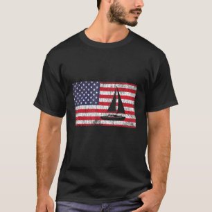 Vintage amerikanische Flaggen-Matching-Fahnen T-Shirt