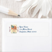 Vintage amerikanische Flaggen-Rücksendeadressen-Au (Insitu)