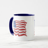 Vintage amerikanische Flaggen-Tasse Tasse (Vorderseite Links)