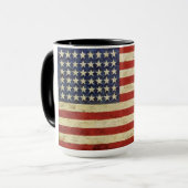 Vintage amerikanische Flaggen-Tasse Tasse (Vorderseite Links)