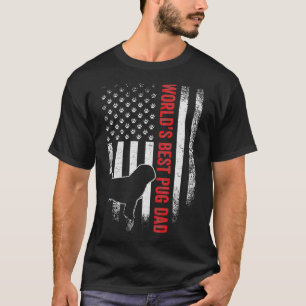 Vintage amerikanische Flaggen Welten Bester Mops P T-Shirt
